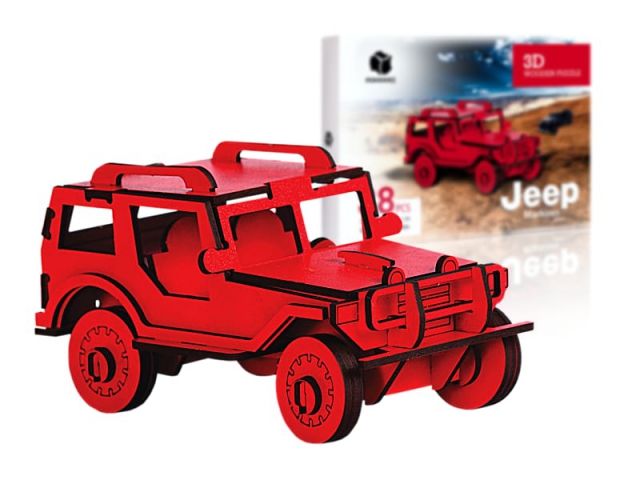 Ahşap 3D Jeep Araba 64 Parça