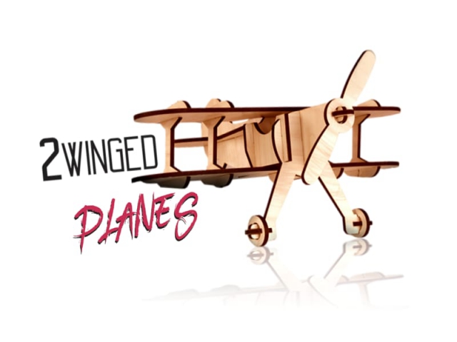 Ahşap 3D İki Kanatlı Uçak 17 Parça