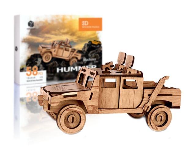 Ahşap 3D Hummer Araba 58 Parça